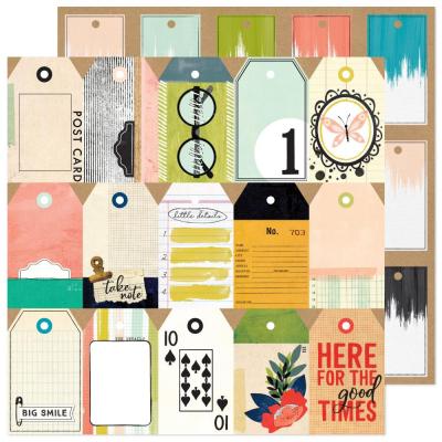 American Crafts Vicki Boutin Print Shop Designpapier - Tags